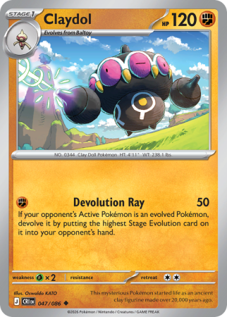 Pokémonkaart Claydol nummer 47/86