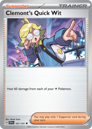 Pokémonkaart Clemont's Quick Wit nummer 167/191