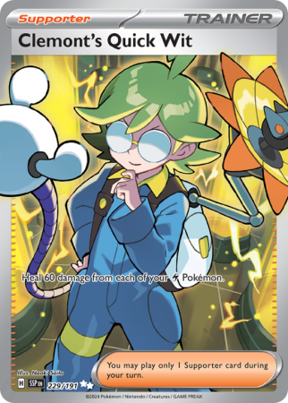Pokémonkaart Clemont's Quick Wit nummer 229/191