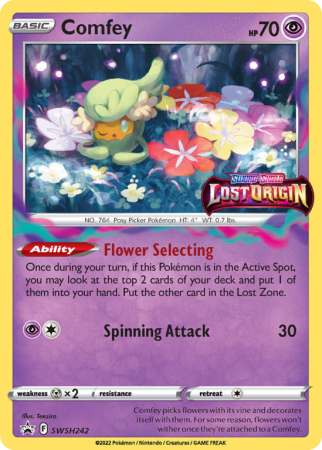 Pokémonkaart Comfey nummer SWSH242/103