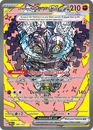 Pokémonkaart Cornerstone Mask Ogerpon ex nummer 160/131