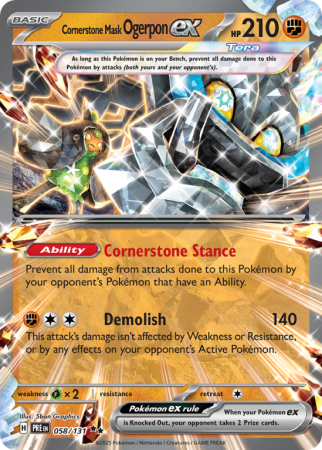Pokémonkaart Cornerstone Mask Ogerpon ex nummer 58/131