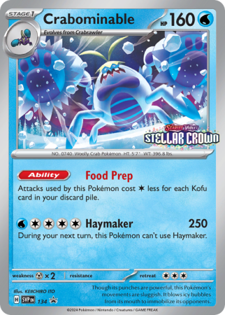 Pokémonkaart Crabominable nummer 134/14 uit de set Scarlet & Violet Black Star Promos (Scarlet & Violet)