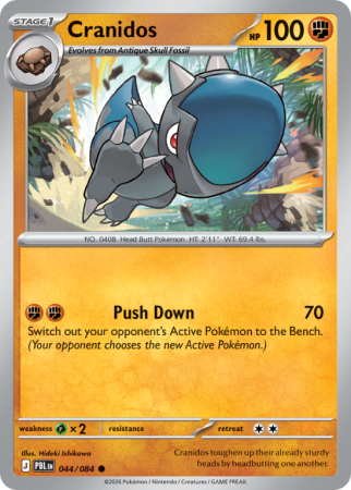 Pokémonkaart Cranidos nummer 44/84 uit de set Pitch Black (Mega Evolution)
