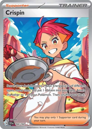 Pokémonkaart Crispin nummer 164/142 uit de set Stellar Crown (Scarlet & Violet)