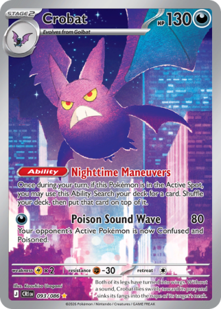 Pokémonkaart Crobat nummer 93/86 uit de set Chaos Rising (Mega Evolution)