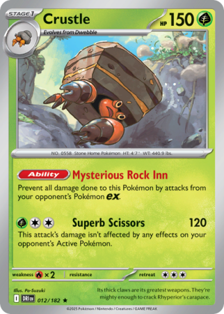 Pokémonkaart Crustle nummer 12/182