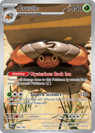 Pokémonkaart Crustle nummer 186/182