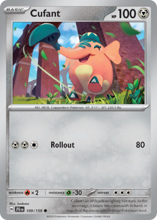 Pokémonkaart Cufant nummer 109/159 uit de set Journey Together (Scarlet & Violet)