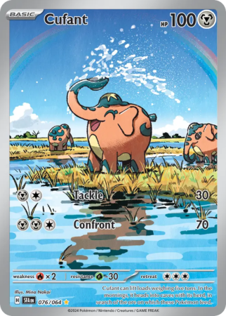 Pokémonkaart Cufant nummer 76/64 uit de set Shrouded Fable (Scarlet & Violet)
