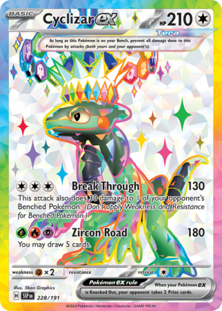 Pokémonkaart Cyclizar ex nummer 228/191
