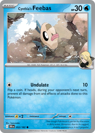 Pokémonkaart Cynthia's Feebas nummer 52/182 uit de set Destined Rivals (Scarlet & Violet)