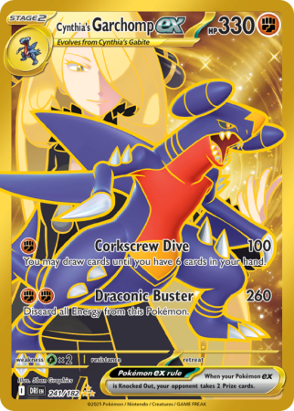 Pokémonkaart Cynthia's Garchomp ex nummer 241/182