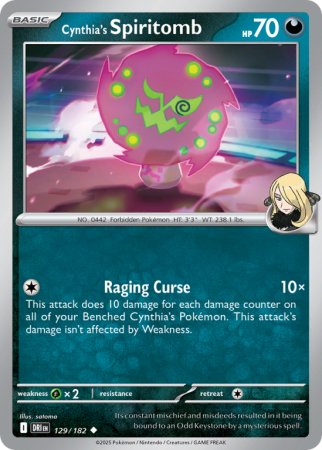 Pokémonkaart Cynthia's Spiritomb nummer 129/182 uit de set Destined Rivals (Scarlet & Violet)
