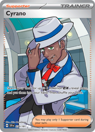 Pokémonkaart Cyrano nummer 230/191 uit de set Surging Sparks (Scarlet & Violet)