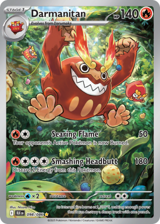 Pokémonkaart Darmanitan nummer 98/86 uit de set Black Bolt (Scarlet & Violet)