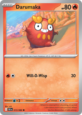 Pokémonkaart Darumaka nummer 13/86 uit de set Black Bolt (Scarlet & Violet)