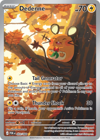 Pokémonkaart Dedenne nummer 93/88 uit de set Perfect Order (Mega Evolution)