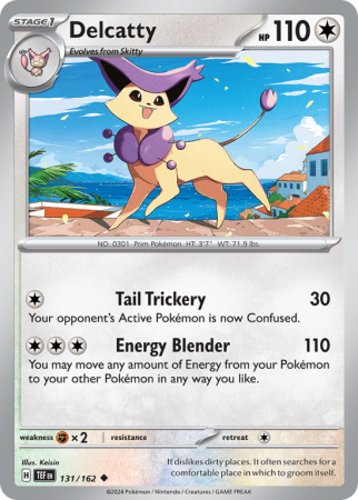 Pokémonkaart Delcatty nummer 131/162 uit de set Temporal Forces (Scarlet & Violet)