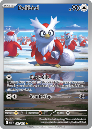 Pokémonkaart Delibird nummer 152/132 uit de set Mega Evolution