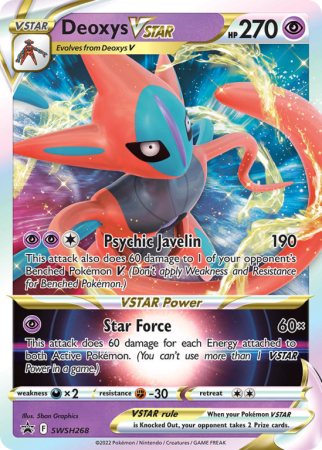 Pokémonkaart Deoxys VSTAR nummer SWSH268/103 uit de set SWSH Black Star Promos (Sword & Shield)