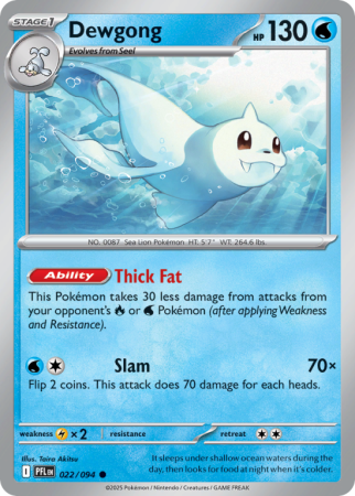 Pokémonkaart Dewgong nummer 22/94 uit de set Phantasmal Flames (Mega Evolution)