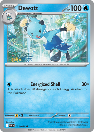 Pokémonkaart Dewott nummer 22/86 uit de set White Flare (Scarlet & Violet)