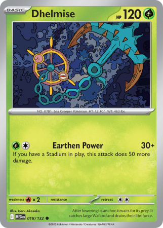 Pokémonkaart Dhelmise nummer 18/132