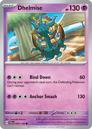 Pokémonkaart Dhelmise nummer 70/159