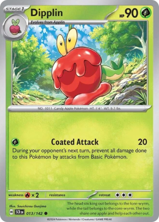 Pokémonkaart Dipplin nummer 13/142 uit de set Stellar Crown (Scarlet & Violet)