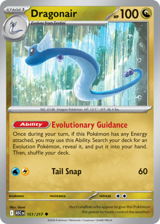 Pokémonkaart Dragonair nummer 151/217