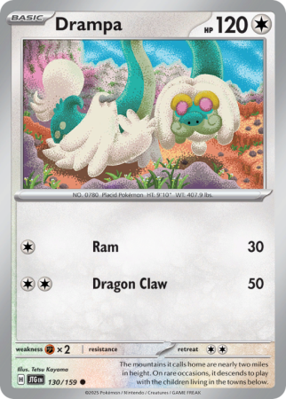 Pokémonkaart Drampa nummer 130/159 uit de set Journey Together (Scarlet & Violet)