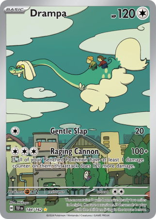 Pokémonkaart Drampa nummer 184/162 uit de set Temporal Forces (Scarlet & Violet)
