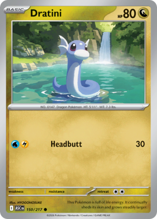 Pokémonkaart Dratini nummer 150/217 uit de set Ascended Heroes (Mega Evolution)