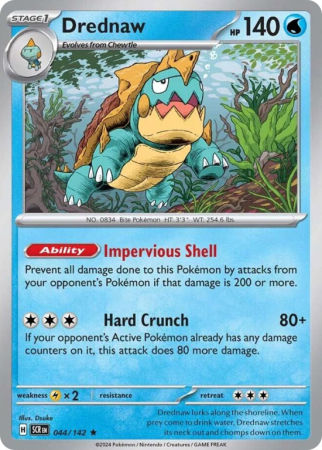 Pokémonkaart Drednaw nummer 44/142 uit de set Stellar Crown (Scarlet & Violet)