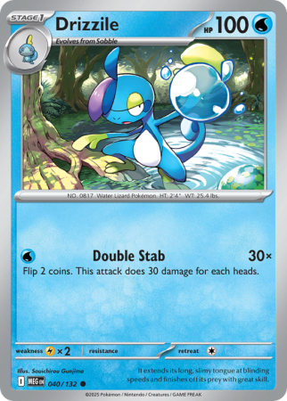 Pokémonkaart Drizzile nummer 40/132 uit de set Mega Evolution
