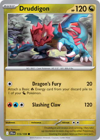 Pokémonkaart Druddigon nummer 115/159