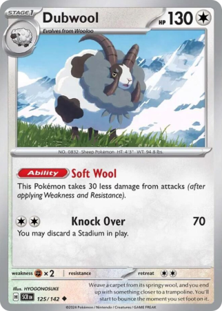 Pokémonkaart Dubwool nummer 125/142 uit de set Stellar Crown (Scarlet & Violet)
