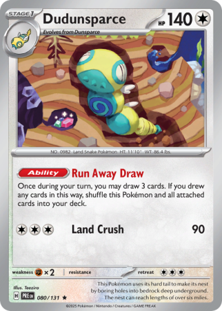 Pokémonkaart Dudunsparce nummer 80/131