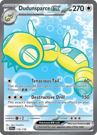 Pokémonkaart Dudunsparce ex nummer 178/159
