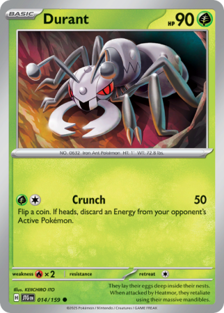 Pokémonkaart Durant nummer 14/159 uit de set Journey Together (Scarlet & Violet)