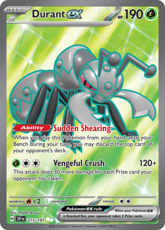 Pokémonkaart Durant ex nummer 215/191