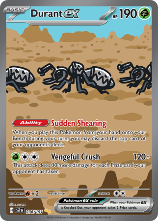Pokémonkaart Durant ex nummer 236/191