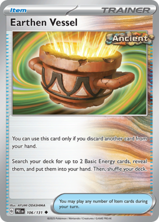 Pokémonkaart Earthen Vessel nummer 106/131 uit de set Prismatic Evolutions (Scarlet & Violet)