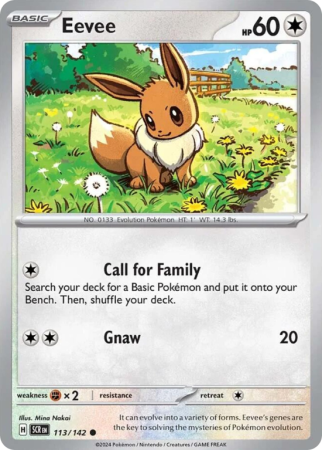 Pokémonkaart Eevee nummer 113/142 uit de set Stellar Crown (Scarlet & Violet)