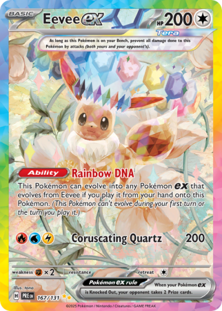Pokémonkaart Eevee ex nummer 167/131 uit de set Prismatic Evolutions (Scarlet & Violet)