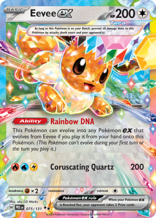 Pokémonkaart Eevee ex nummer 75/131