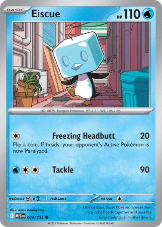 Pokémonkaart Eiscue nummer 44/132 uit de set Mega Evolution