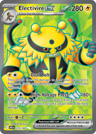Pokémonkaart Electivire ex nummer 212/182