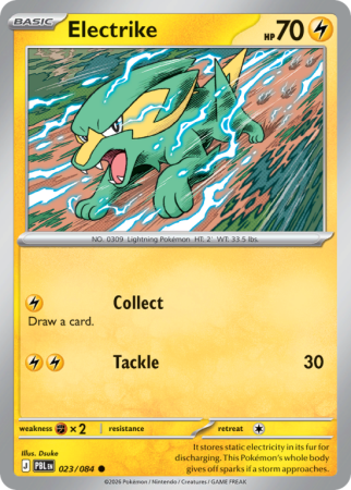 Pokémonkaart Electrike nummer 23/84 uit de set Pitch Black (Mega Evolution)